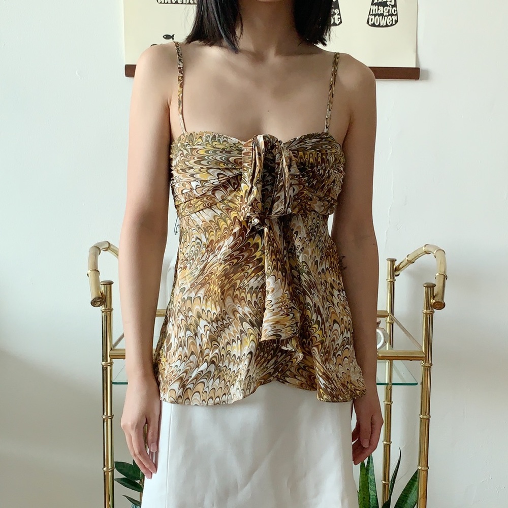 celine scarf silk print top